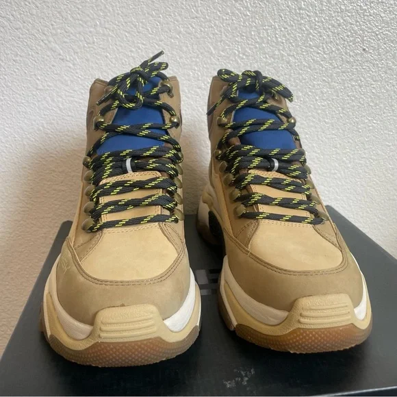 ASH Alpha Sneakers Tan and Blue Size 39 High lift Shoes Colour- Antelope - Picture 6 of 14